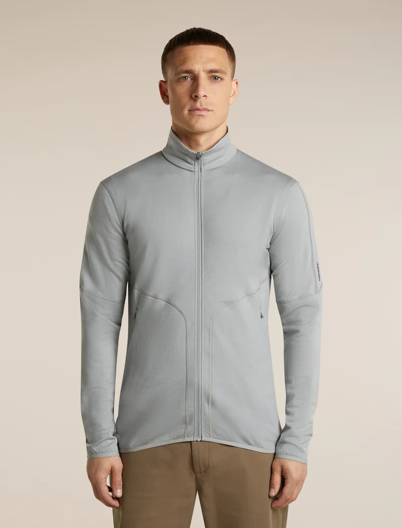 Icebreaker Mens Merino 560 RealFleece Elemental LS Zip Proto Grey