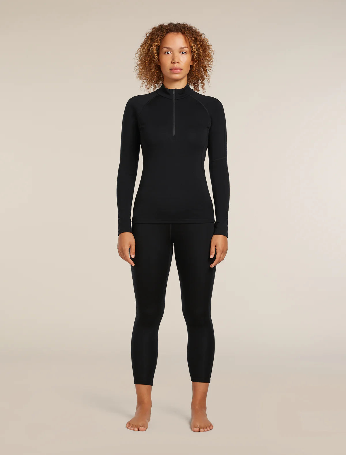 Icebreaker Womens 300 MerinoFine Polar LS Half Zip Black