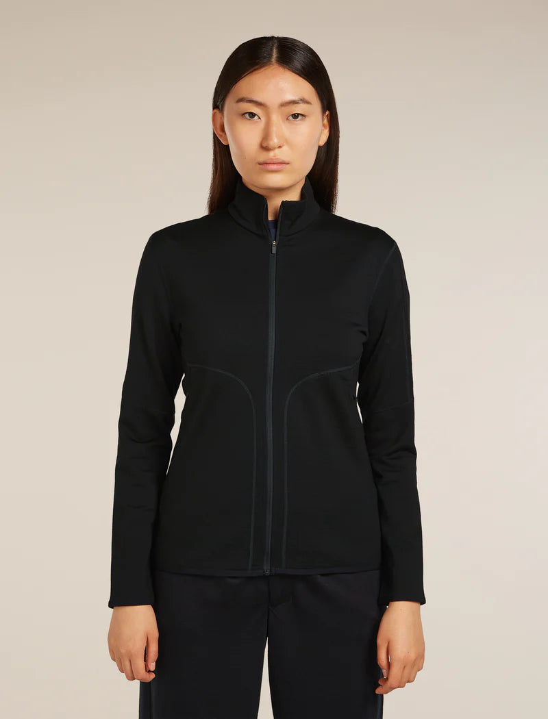 Icebreaker Womens Merino 560 RealFleece Elemental LS Zip Black