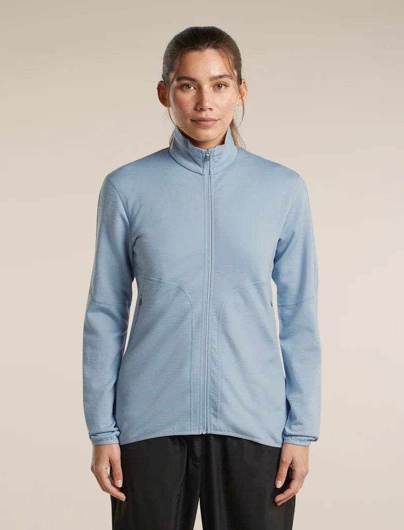 Icebreaker Womens Merino 560 RealFleece Elemental LS Zip Zinc Blue
