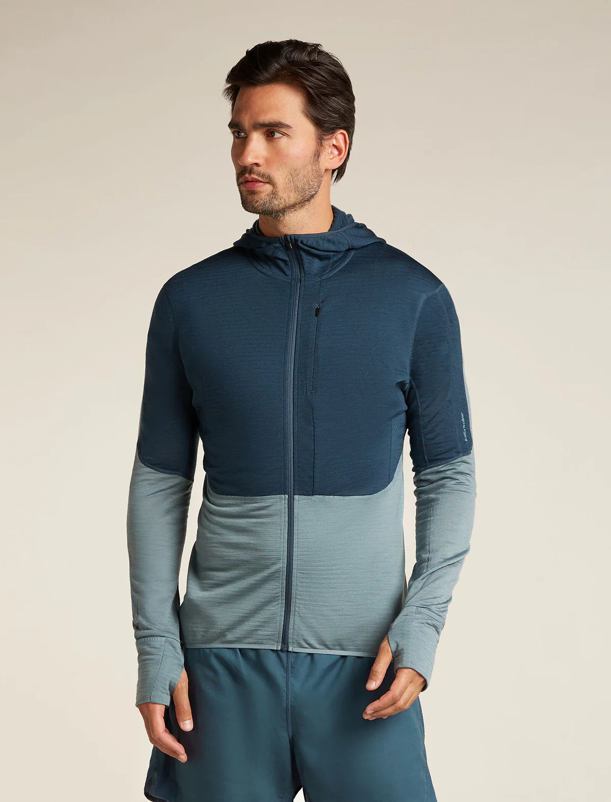 Icebreaker Mens Merino Blend 200 RealFleece Descender LS Zip Hoodie