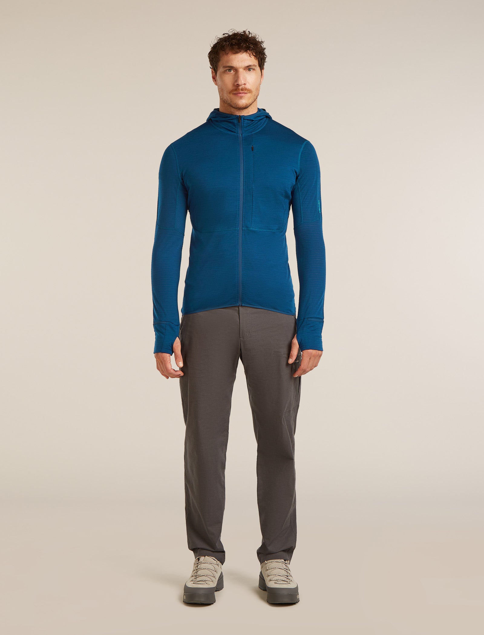Icebreaker Mens Merino Blend 200 RealFleece Descender LS Zip Hoodie