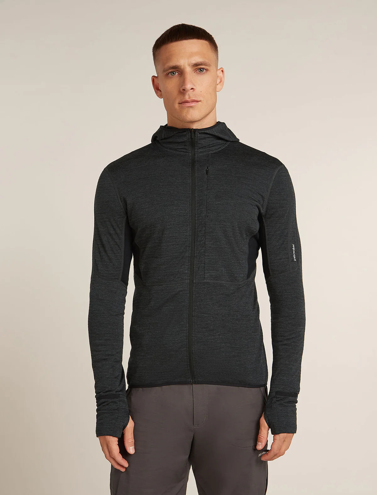 Icebreaker Mens Merino Blend 200 RealFleece Descender LS Zip Hoodie