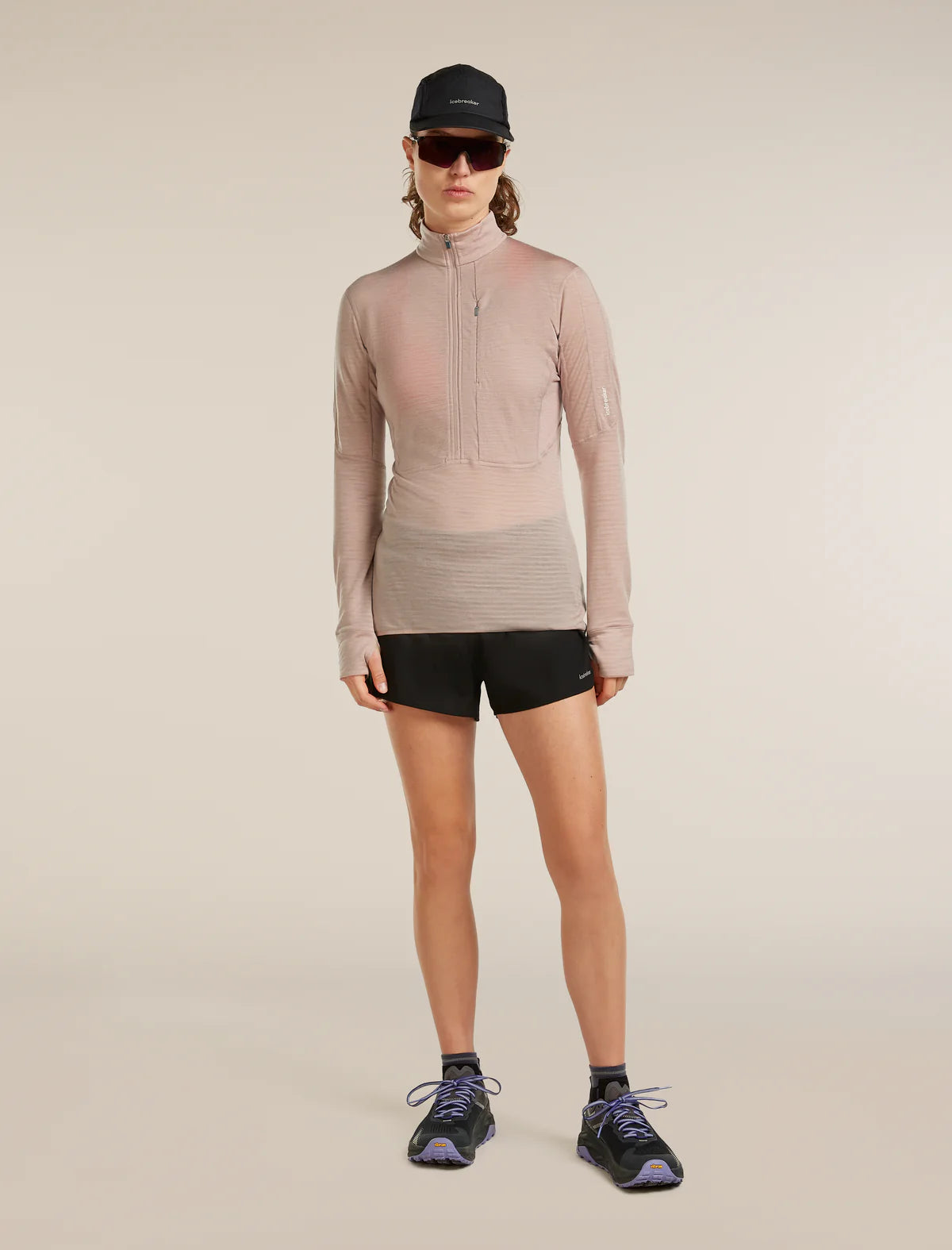 Icebreaker Womens Merino Blend 200 RealFleece Descender LS Half Zip