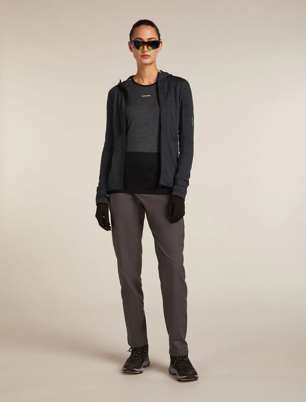 Icebreaker Womens Merino Blend 200 RealFleece Descender LS Zip Hoodie
