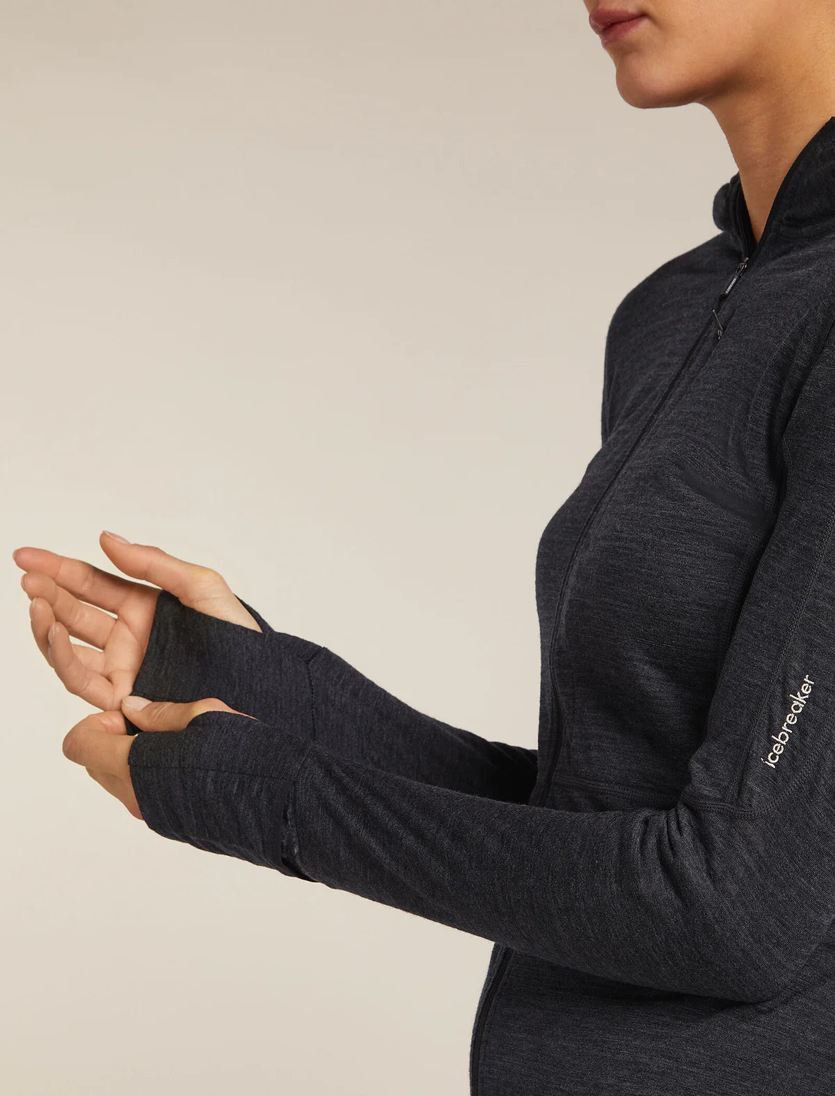 Icebreaker Womens Merino Blend 200 RealFleece Descender LS Zip Hoodie