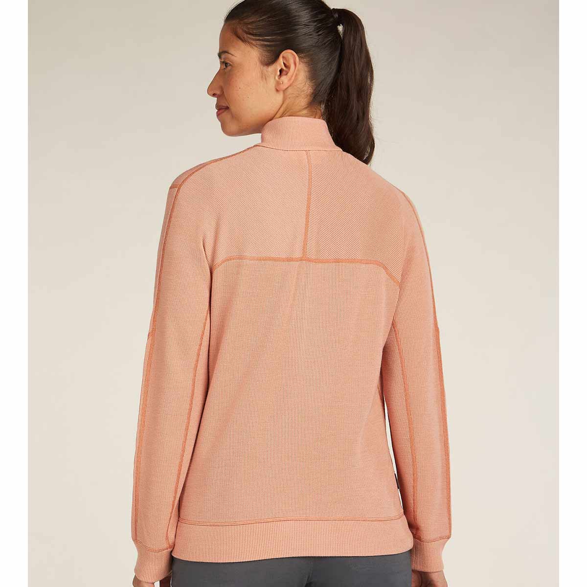 Icebreaker Womens Merino 260 Waffle Knit Wander Long Sleeve Half Zip