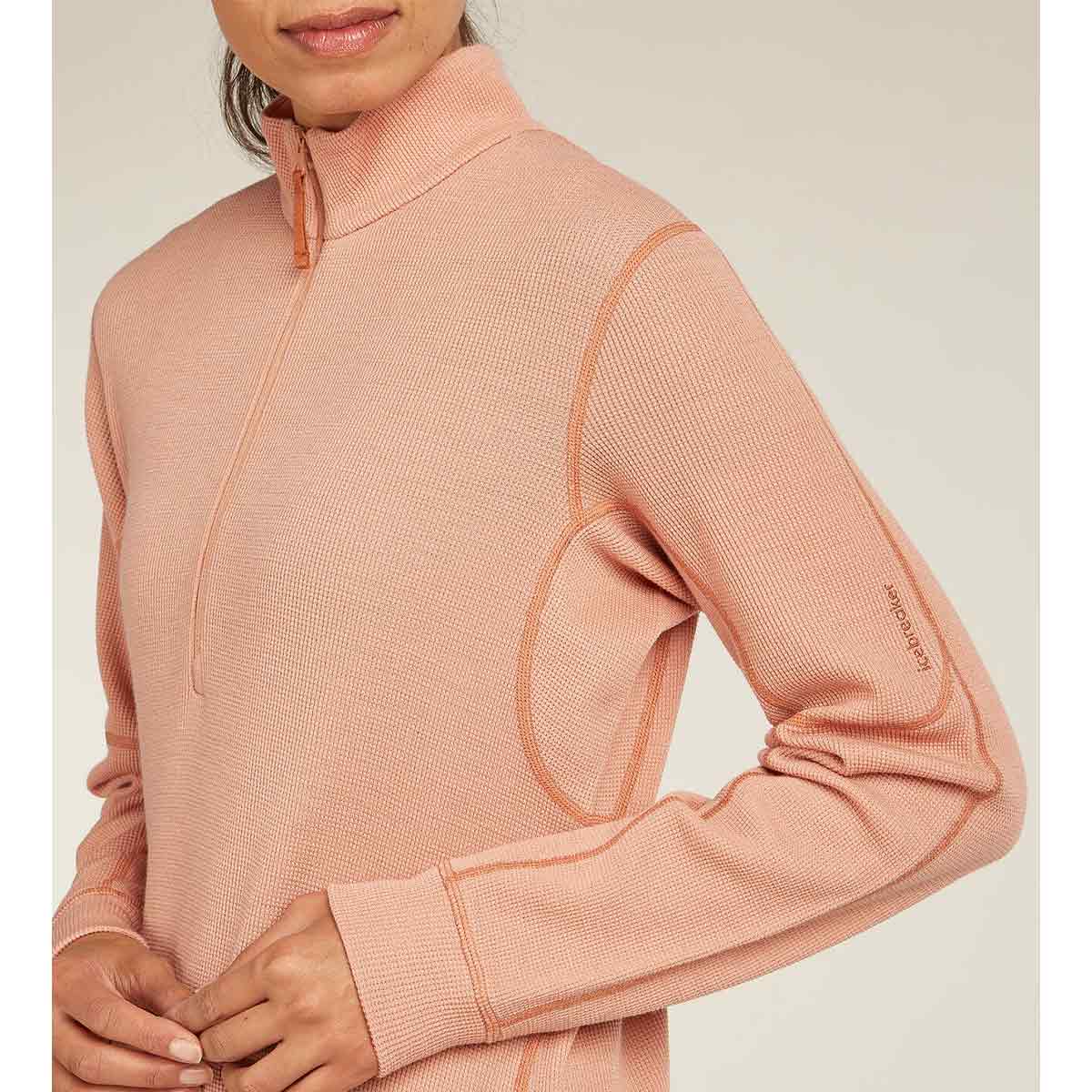 Icebreaker Womens Merino 260 Waffle Knit Wander Long Sleeve Half Zip