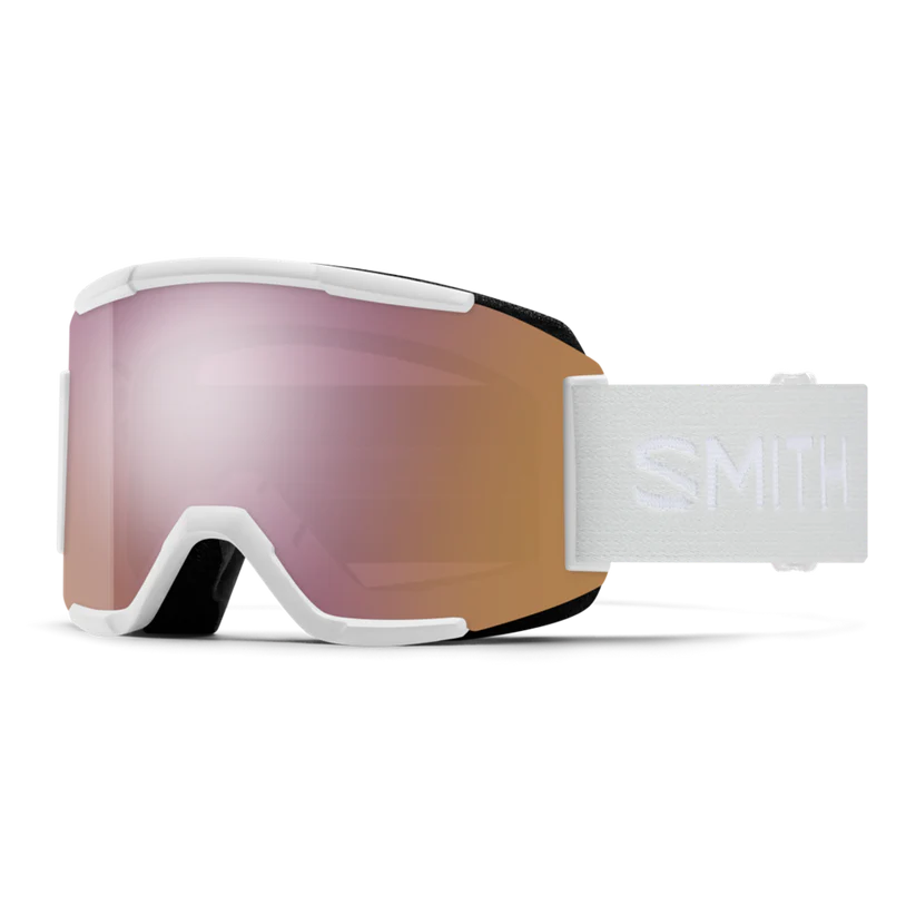Smith Squad Low Bridge Fit Ski Goggle CP Ev Rose Gold Mirror Yellow White Vapor