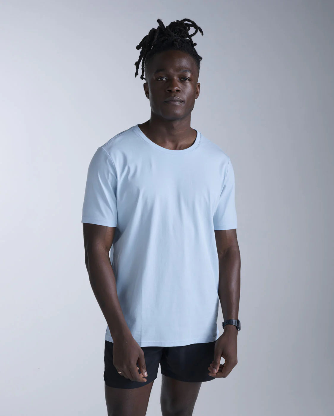 2XU Mens Motion Cotton Flex Tee Aqua Frost Aqua Frost
