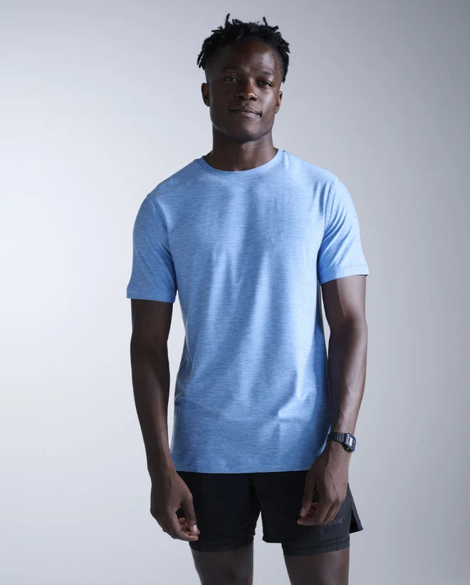 2XU Mens Signature Soft Jersey Tee Silverlake Blue Silverlake Blu