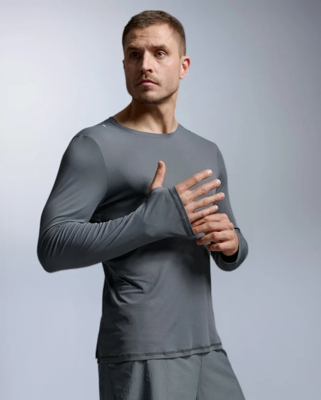 2XU Aero Trail Long Sleeve Turbulence Black Reflective