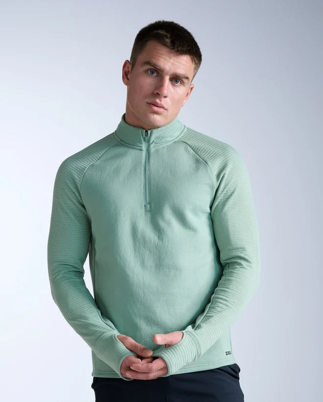 2XU Ignition Haptic 1/4 Zip Eucalyptus Black Reflective
