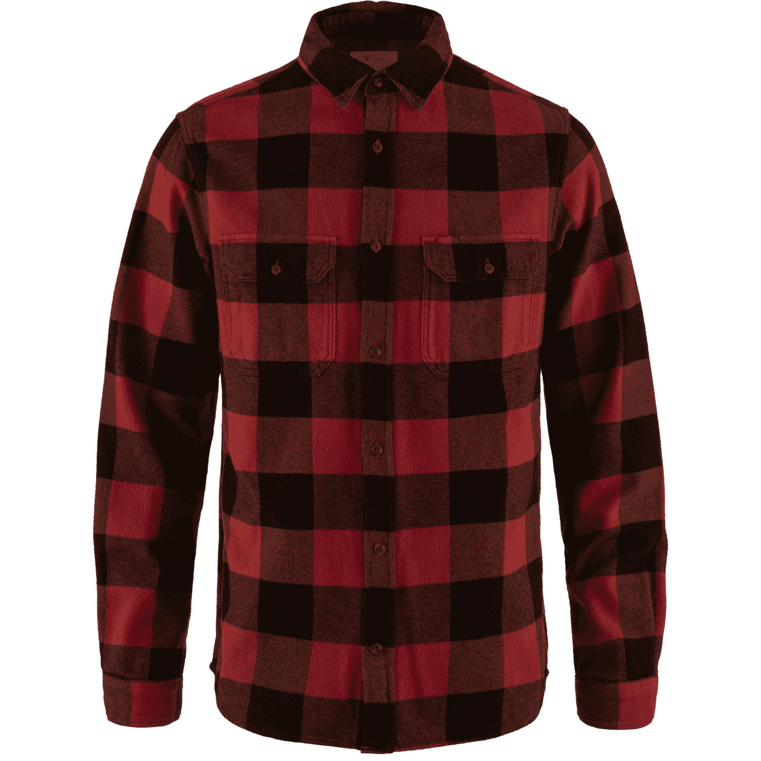 Fjallraven Mens Ovik Heavy Flannel Shirt LS Red-Black