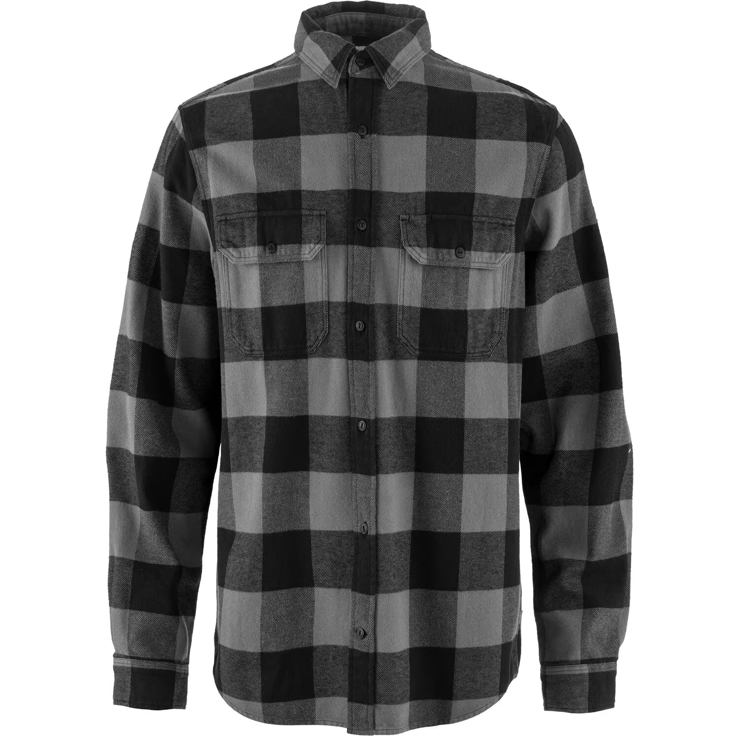 Fjallraven Mens Ovik Heavy Flannel Shirt LS Black-Grey