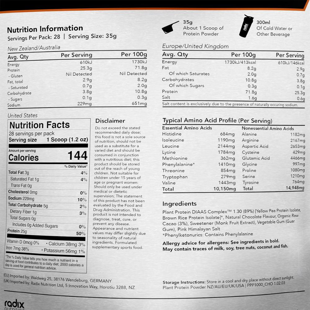 Radix Nutrition Natural Plant Protein Powder