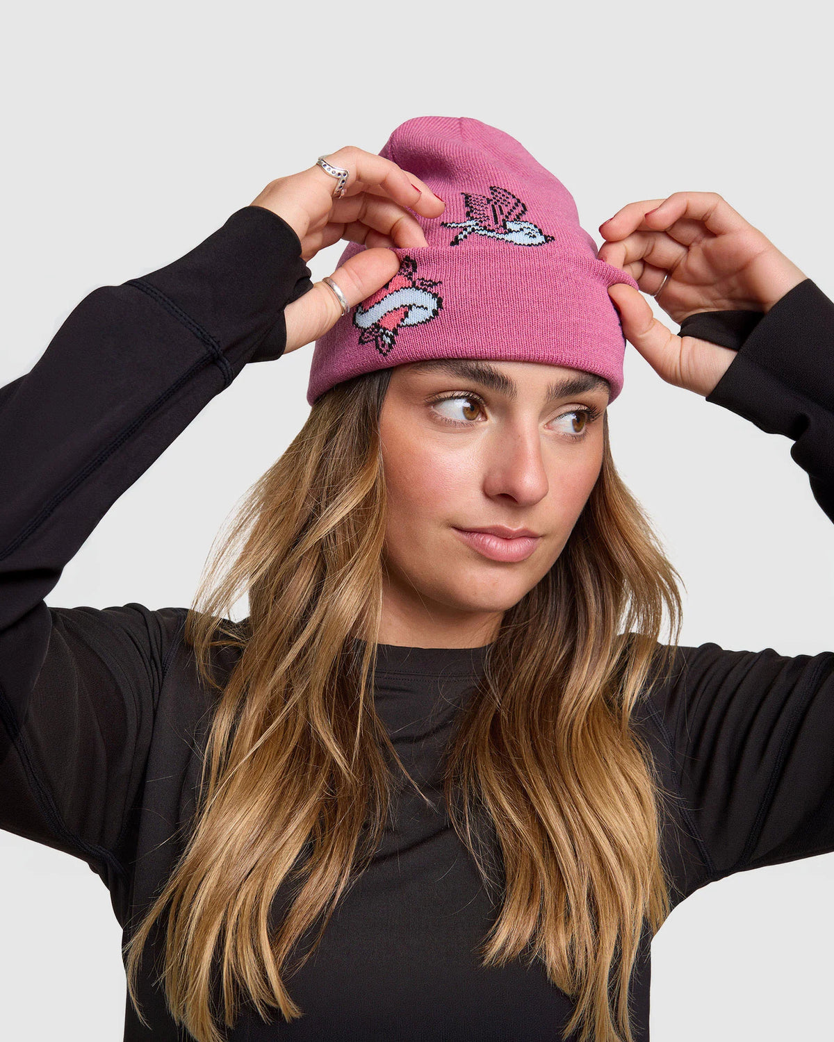 Rojo Womens Blue Bird Dayz Beanie One Size Lilas