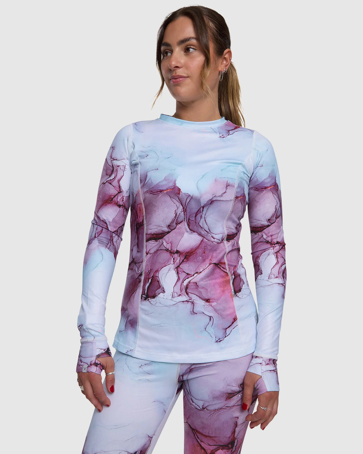 Rojo Womens Living Best Life Crew Neck Top Rosewater