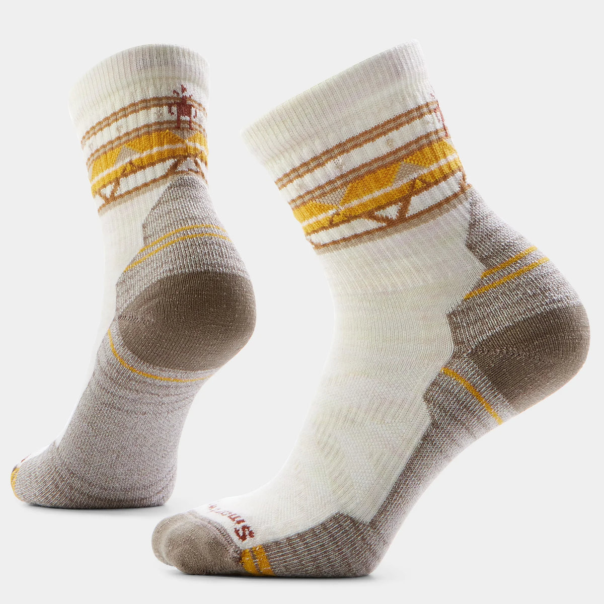 Smartwool Womens Hike Light Cushion Zig Zag Valley Mid Crew Socks MOONBEAM