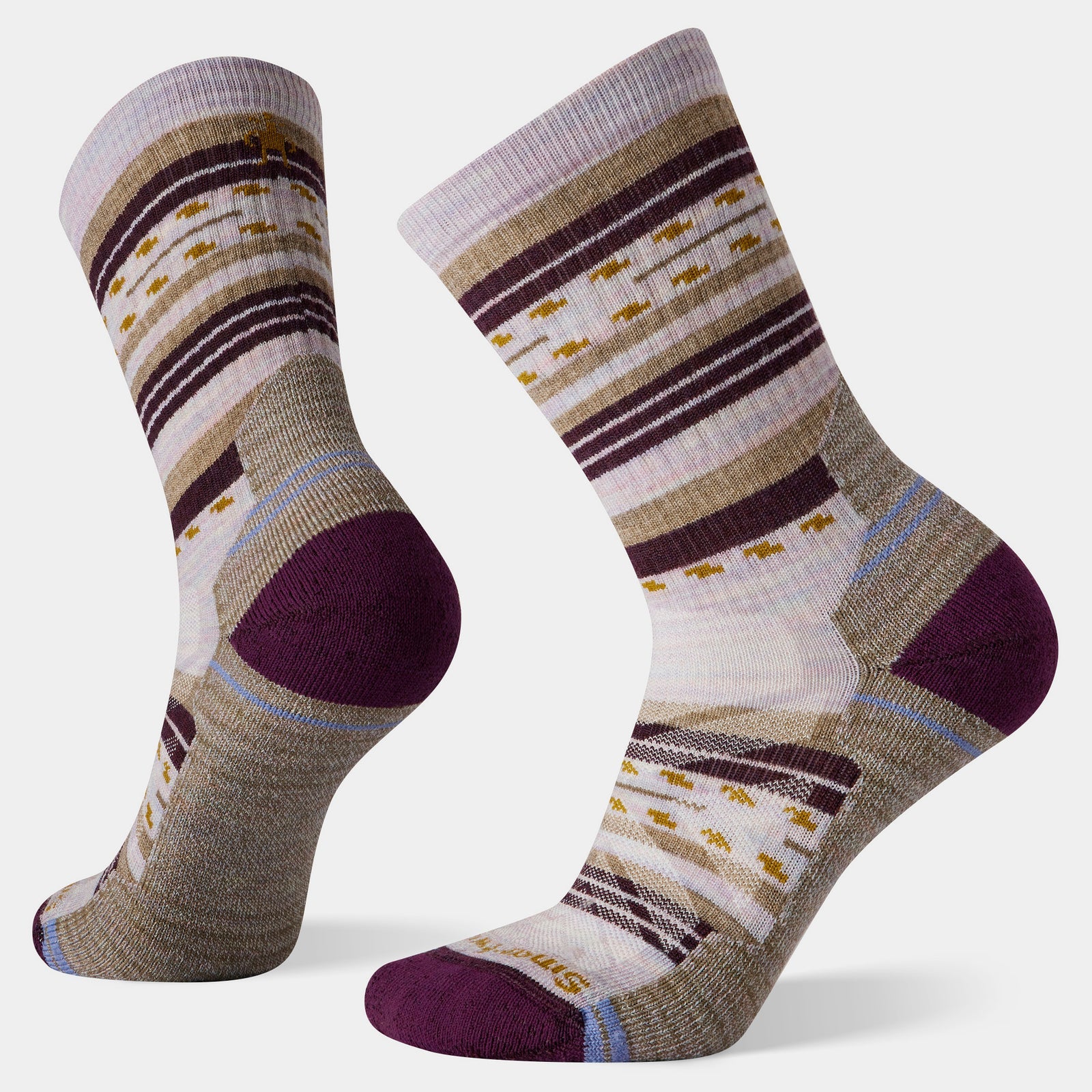 Smartwool Womens Hike Light Cushion Margarita Crew Socks Purple Eclipse