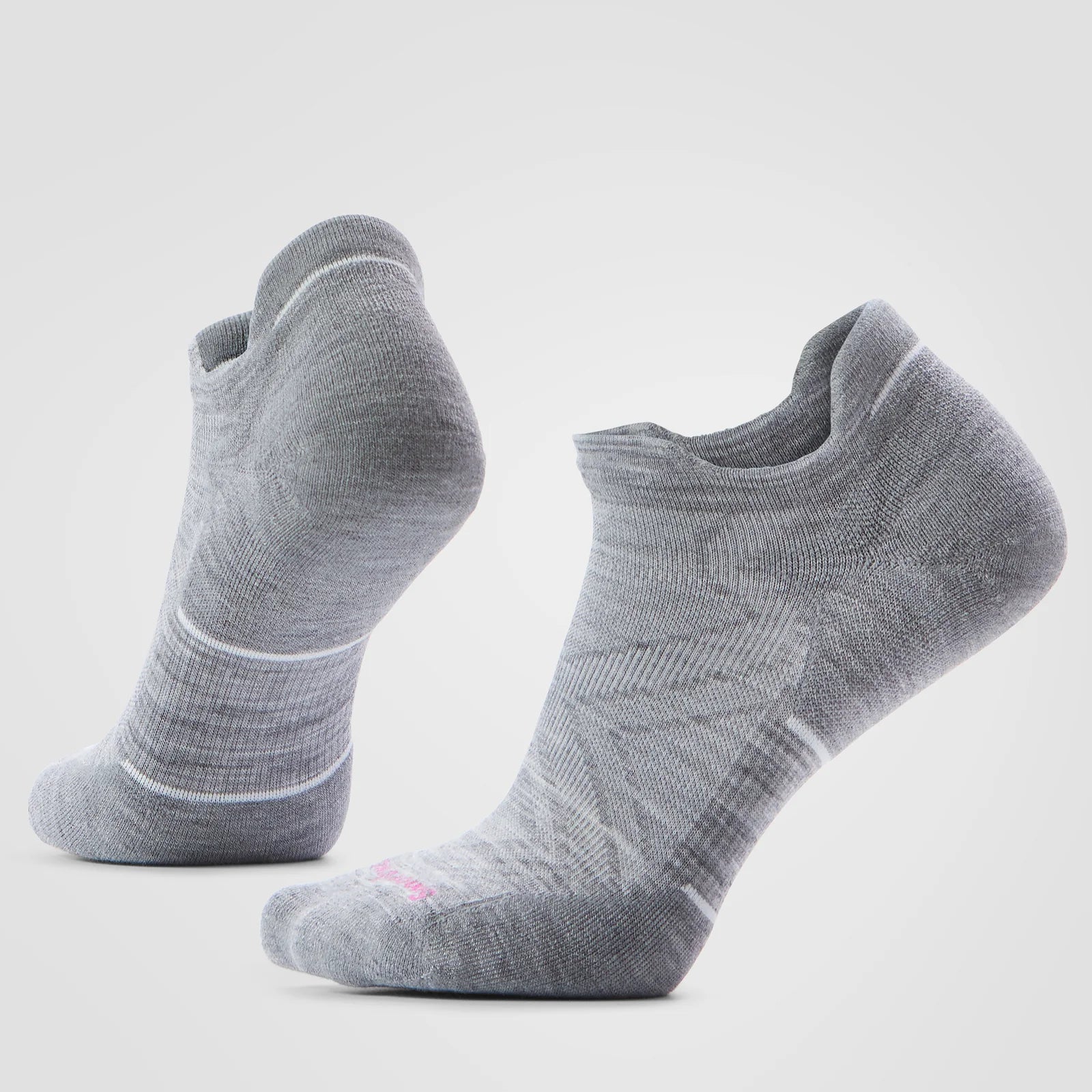 Smartwool Womens Run Targeted Cushion Low Ankle Socks Light Gray-White
