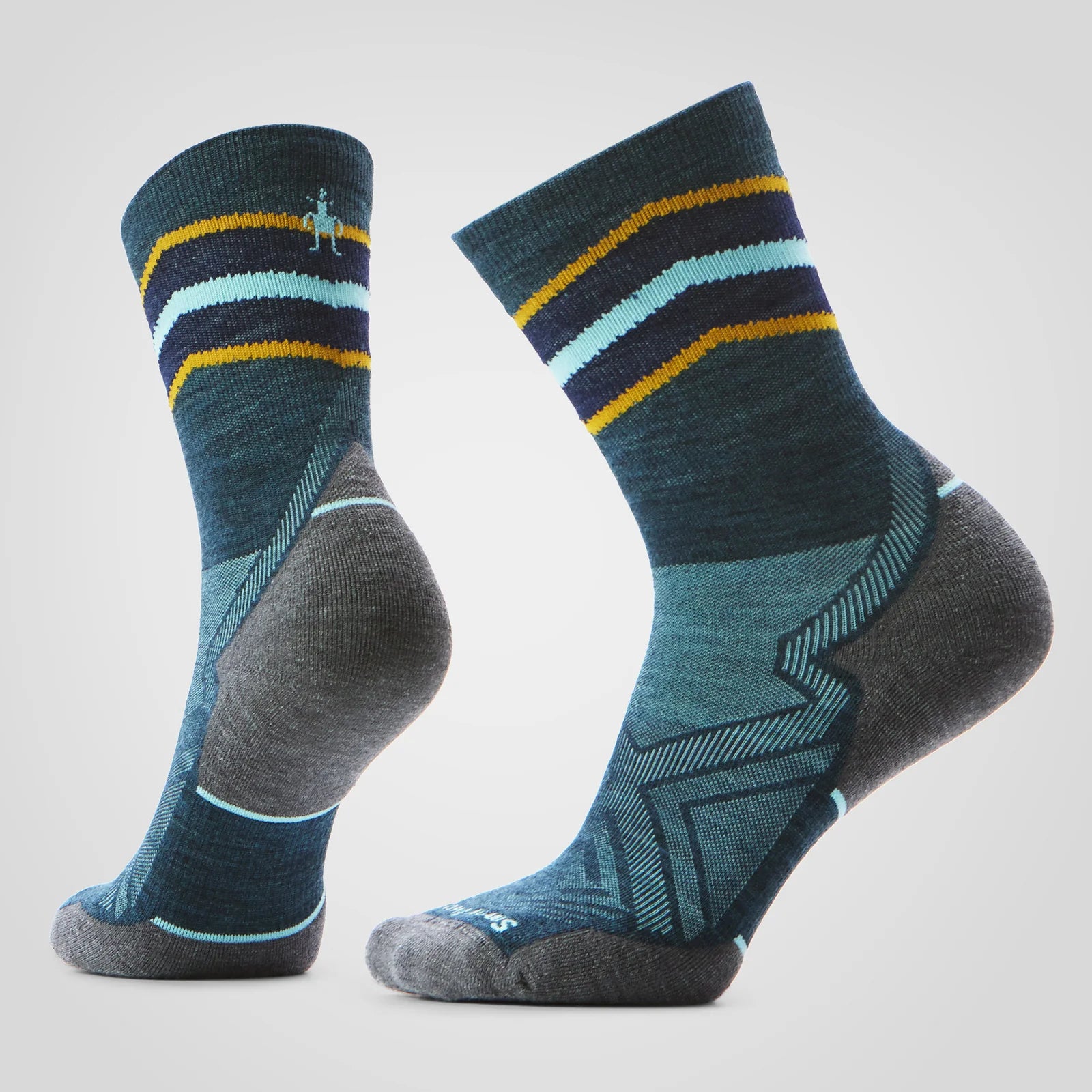 Smartwool Womens Run Targeted Cushion Mid Crew Socks Twilight Blue
