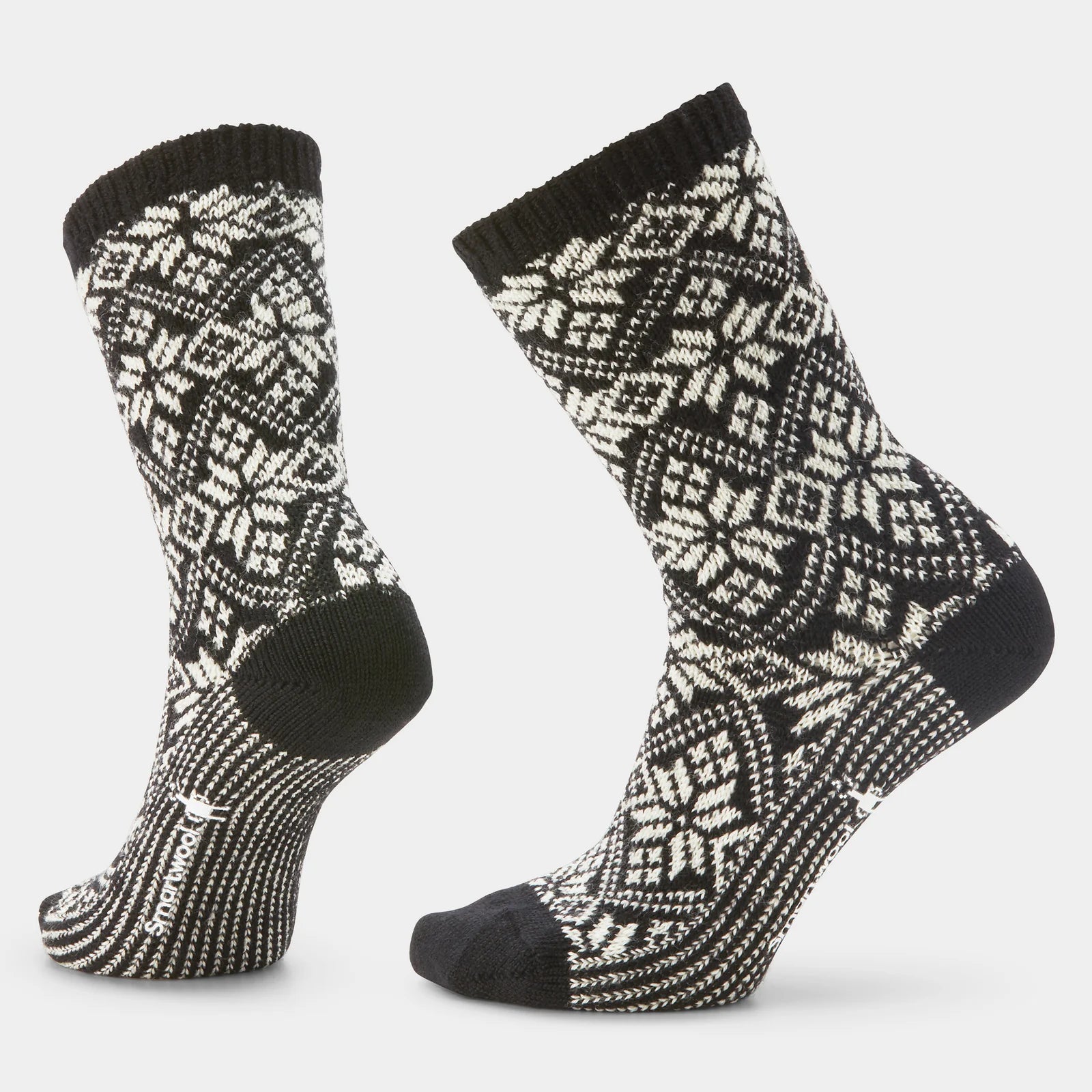 Smartwool Womens Everyday Cozy Traditional Snowflake Crew Socks Black