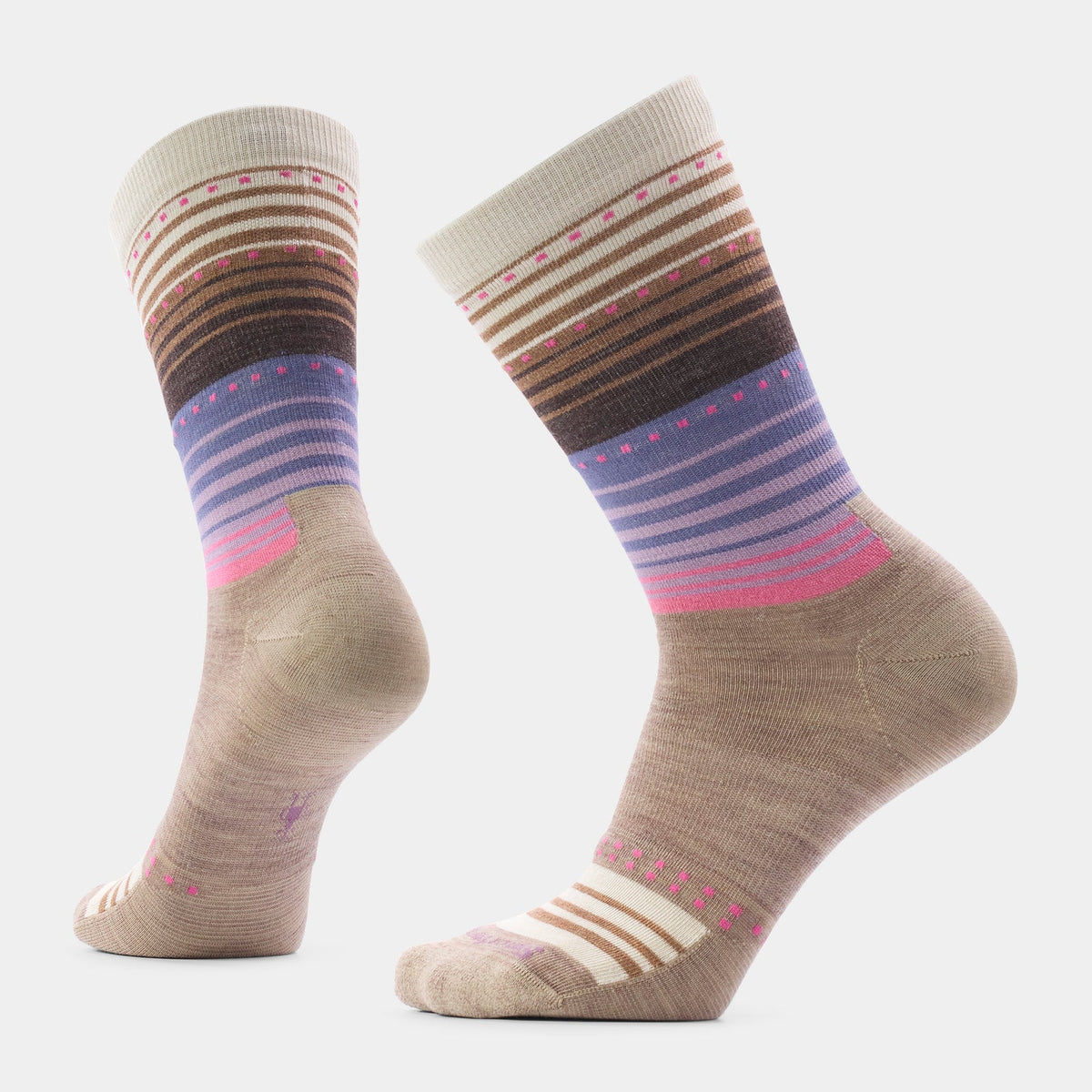 Smartwool Everyday Stitch Stripe Crew Socks Fossil Chestnut