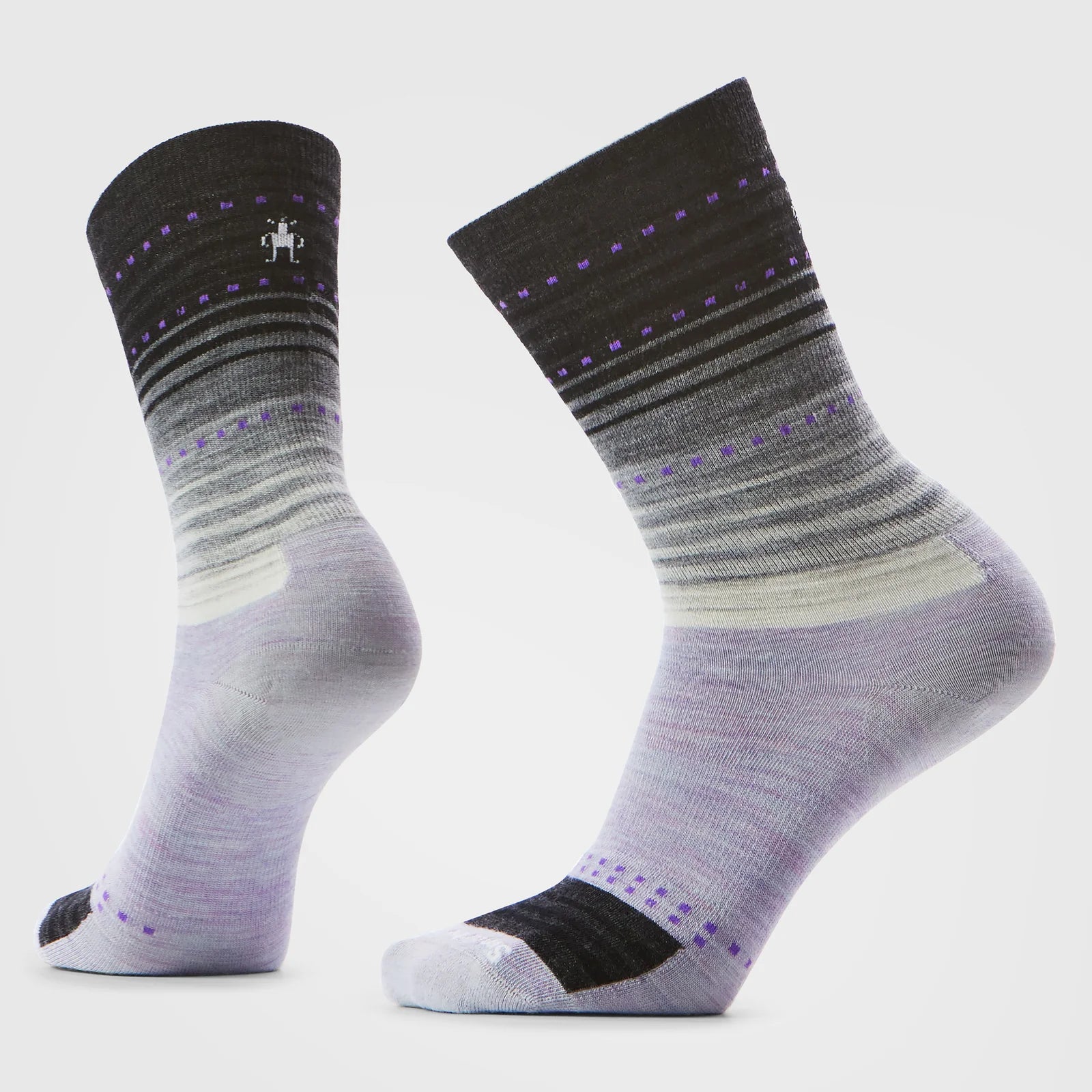 Smartwool Womens Everyday Stitch Stripe Crew Socks Purple Black
