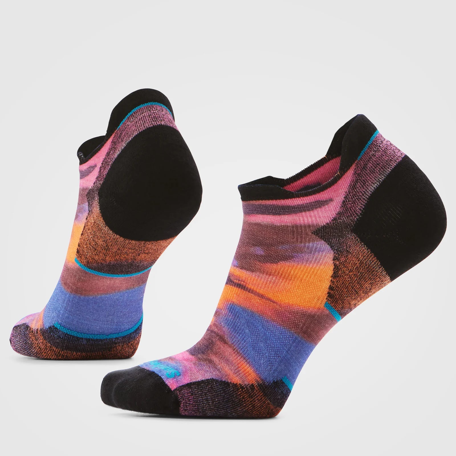 Smartwool Womens Run Targeted Cushion Brushed Print Low Ankle Socks Garden Pink