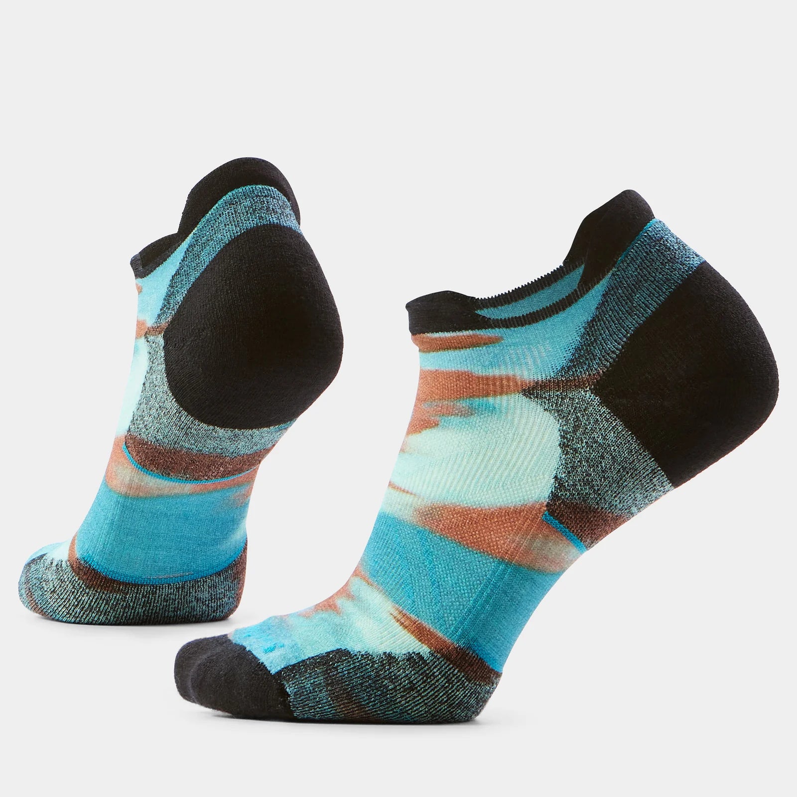 Smartwool Womens Run Targeted Cushion Brushed Print Low Ankle Socks Nightfall Blue