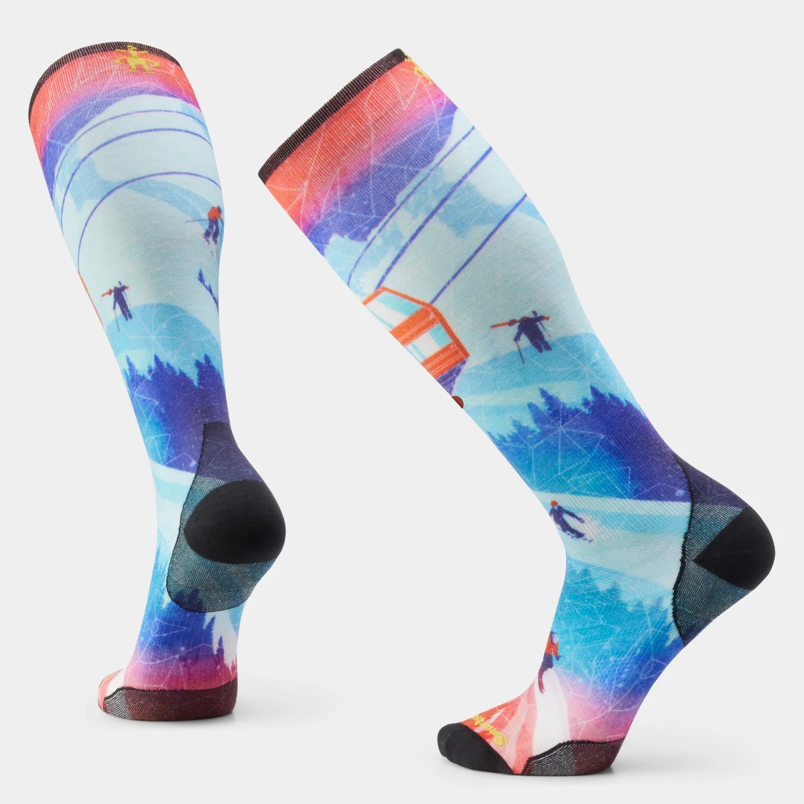Smartwool Ski Zero Cushion Ski Day Print OTC Socks Laguna Blue