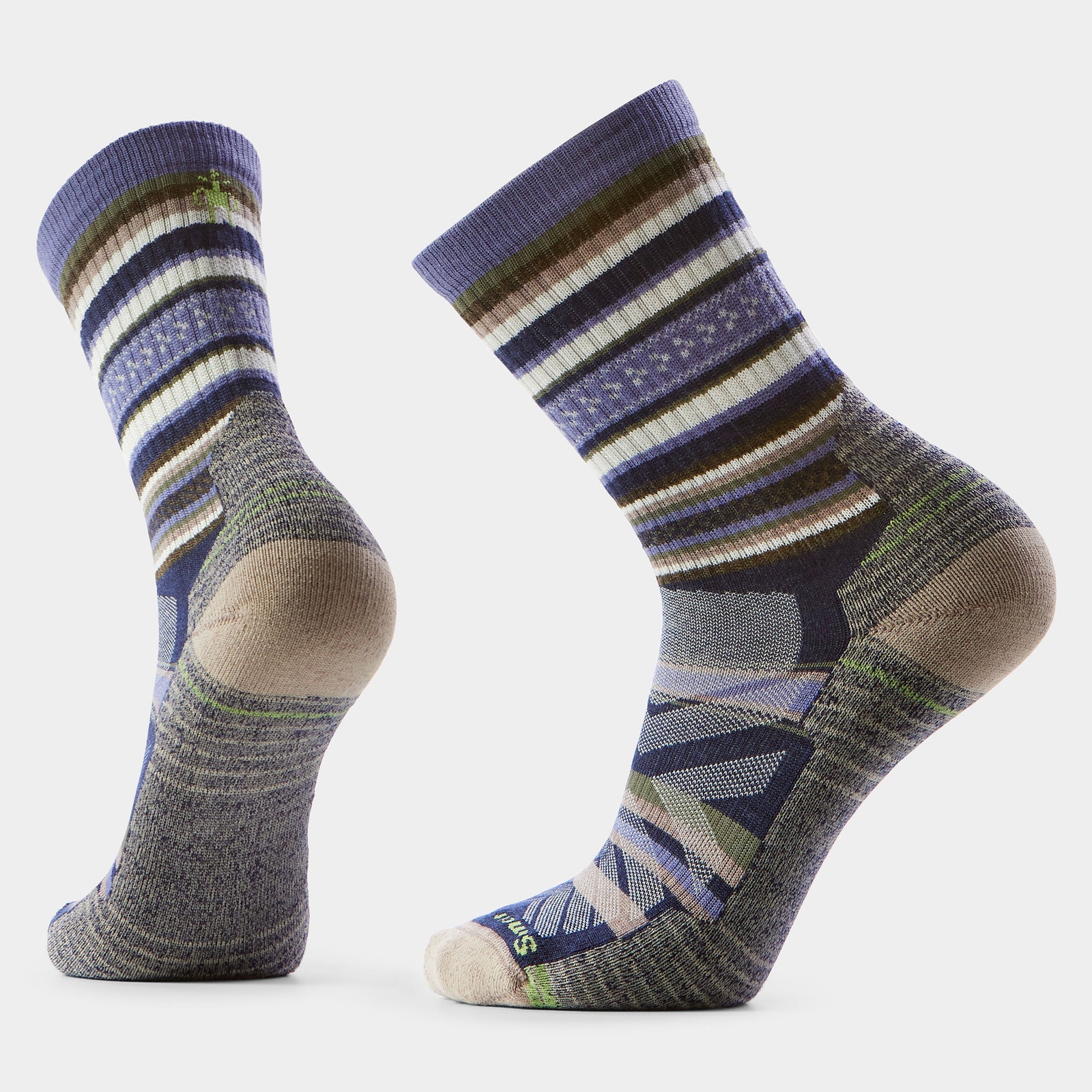 Smartwool Hike Light Cushion Panorama Crew Socks Nightfall Blue