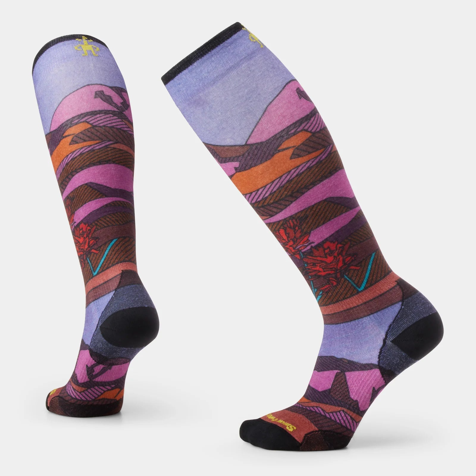 Smartwool Womens Ski Zero Cushion Floral Field Print OTC Socks Picante