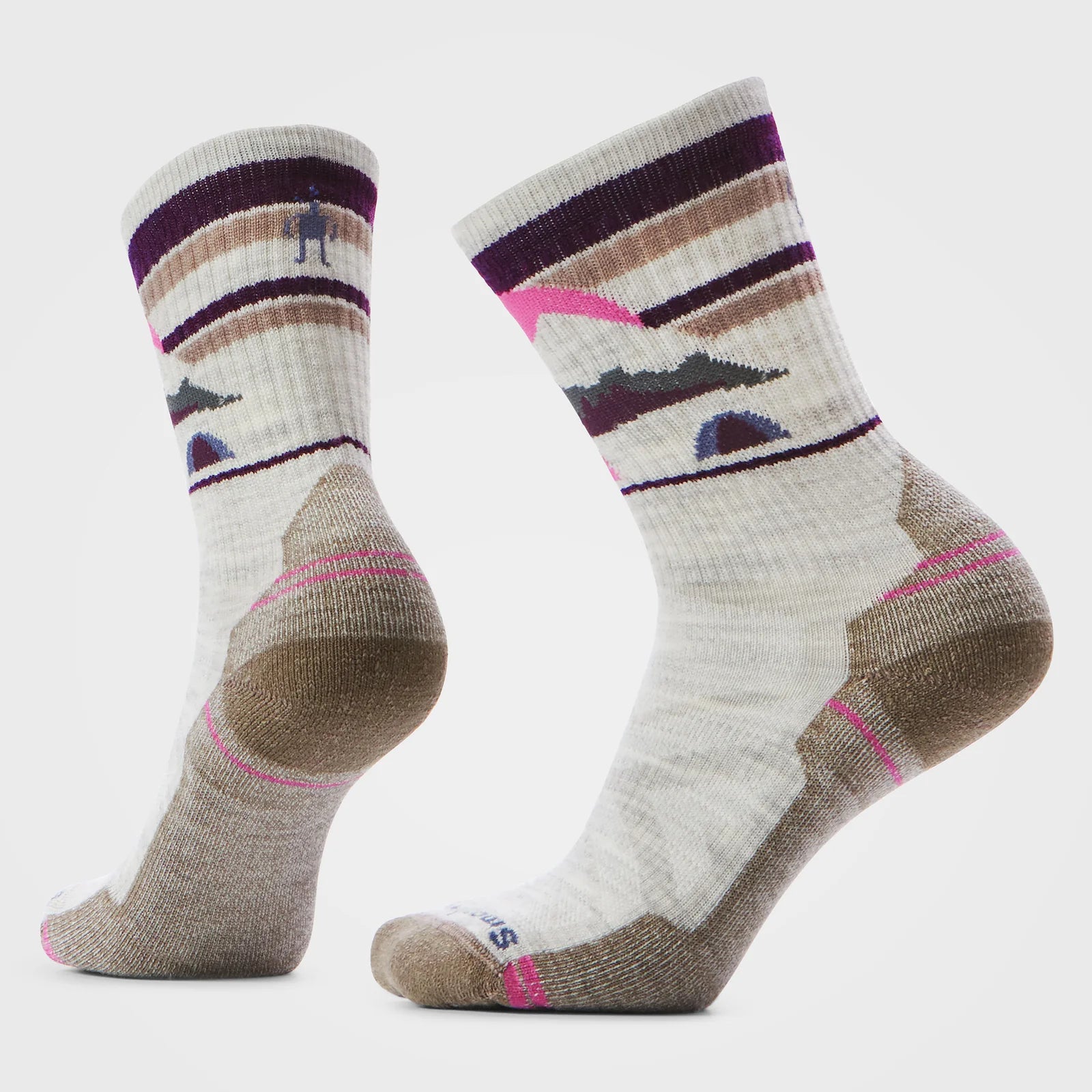 Smartwool Womens Hike Light Cushion Mountain Moon Crew Socks Large Ash