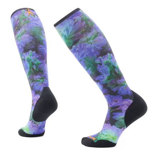 Smartwool Womens Ski Targeted Cushion Electric Lotus Print OTC Socks