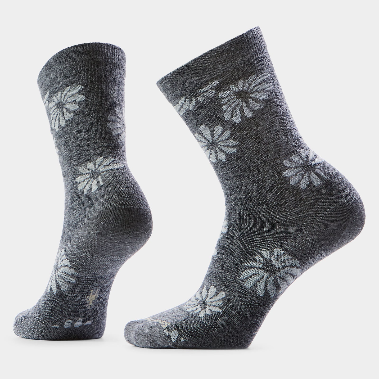 Smartwool Womens Everyday Floral Crew Socks Medium Gray