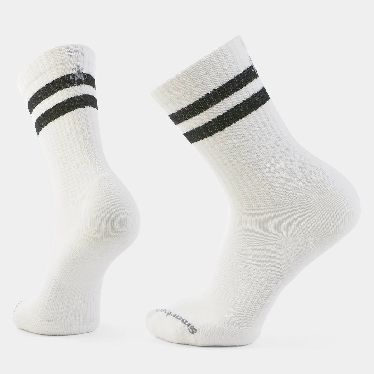 Smartwool Everyday Athletic Striped Crew Socks White