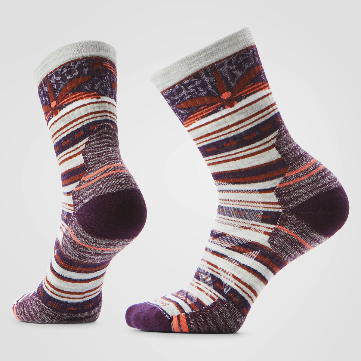 Smartwool Womens Hike Targeted Cushion Dragon Stitch Mid Crew Socks Ash