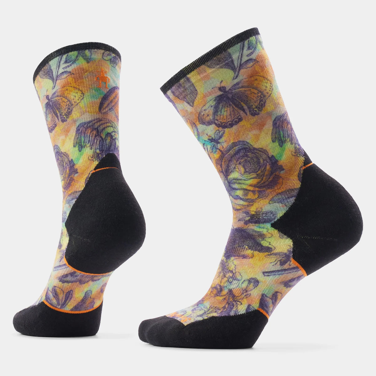 Smartwool Womens Trail Run Targeted Cushion Floral Party Print Crew Socks Multi Color