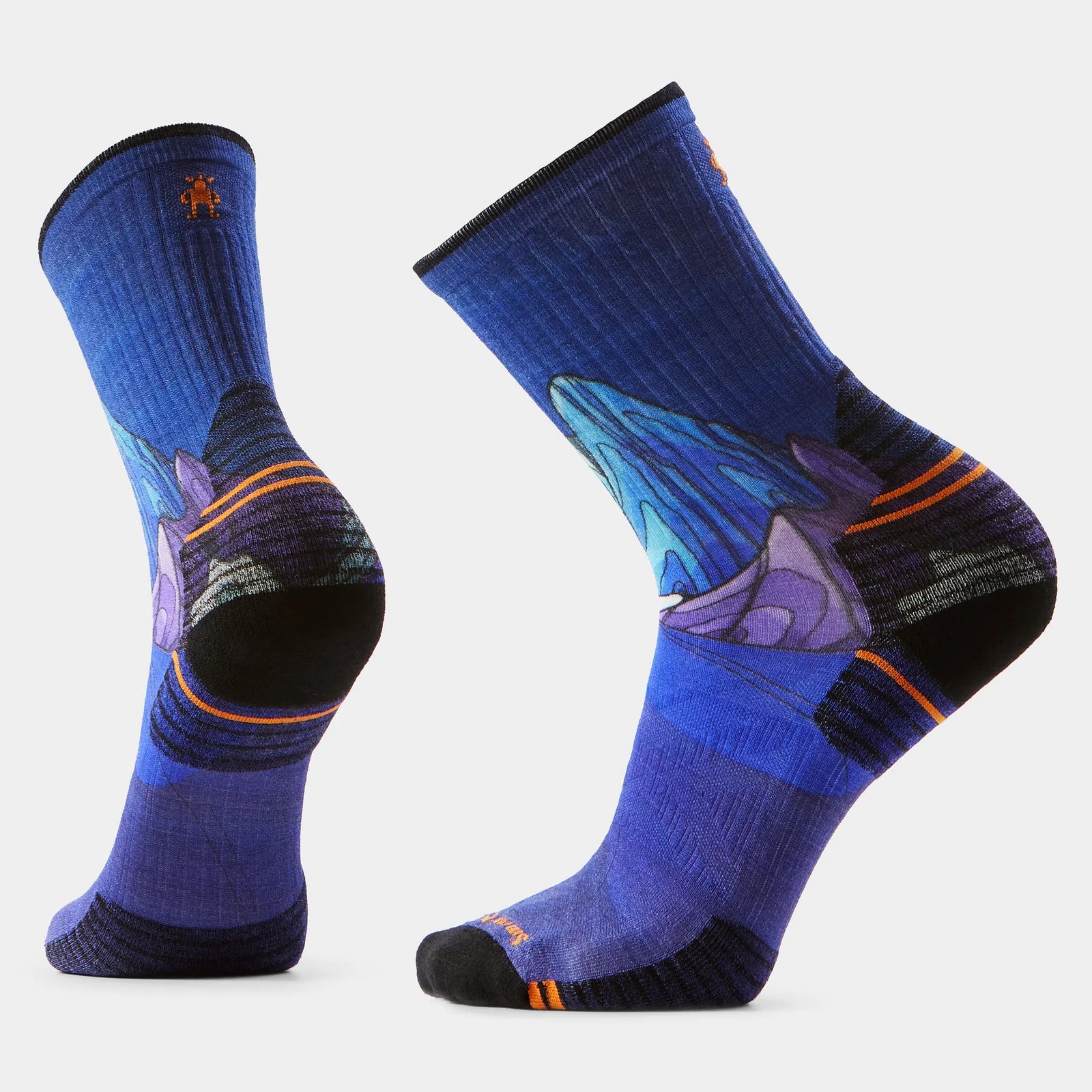 Smartwool Hike Targeted Cushion Winter Myth Print Crew Socks Deep Navy