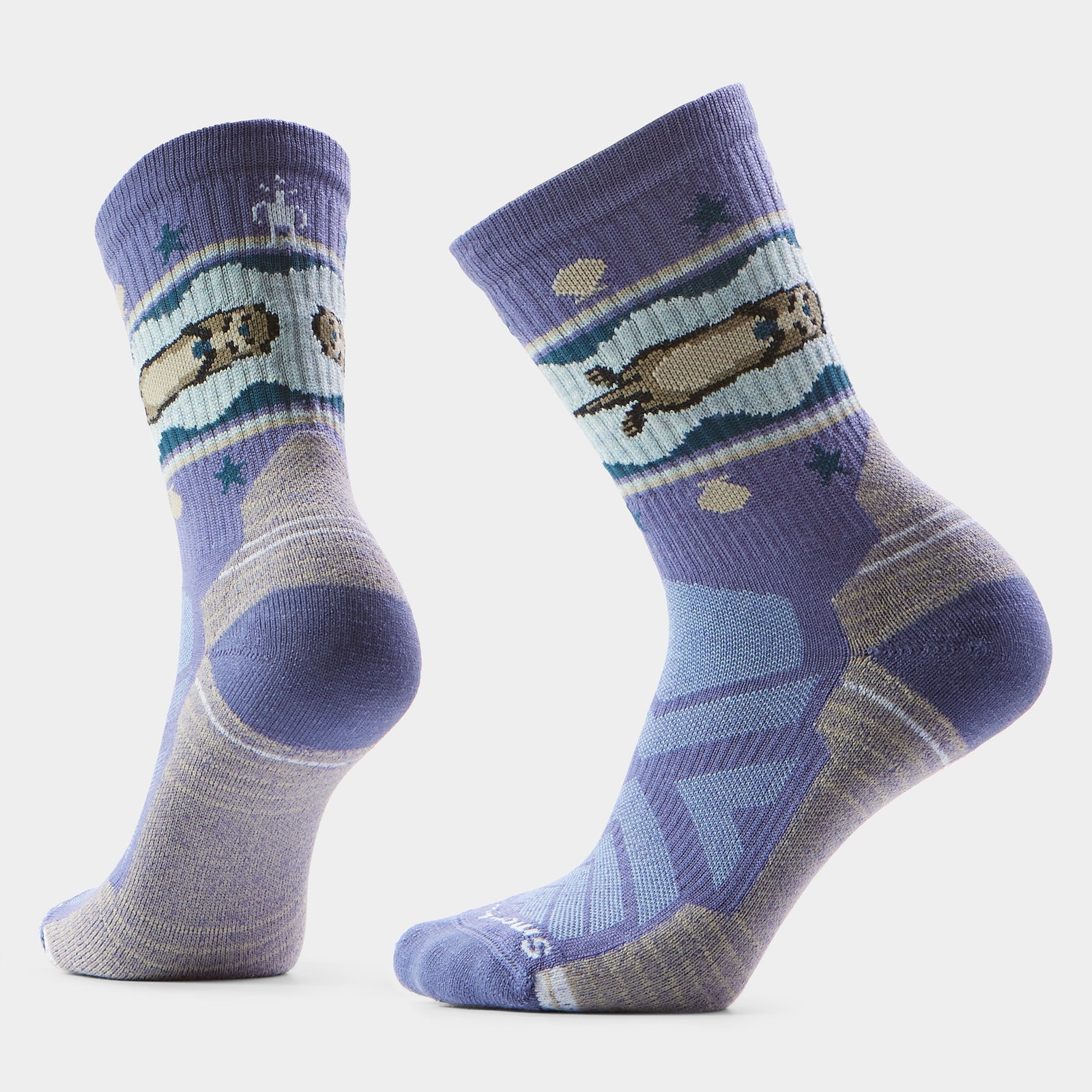 Smartwool Womens Hike Light Cushion Otter Float Crew Socks Nightfall Blue