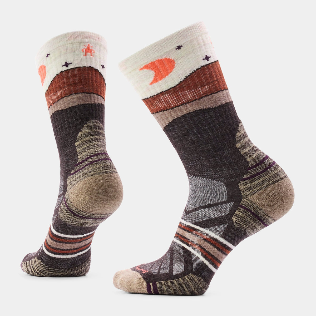 Smartwool Womens Hike Targeted Cushion Lunar Trek Crew Socks Chestnut