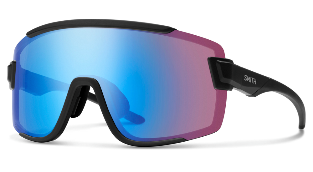 Smith Wildcat Matte Black ChromaPop Low Light Rose Blue Mirror