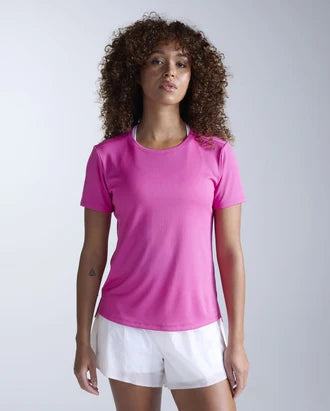 2XU Womens Aero Mesh Tee Rose Violet Rose Reflective