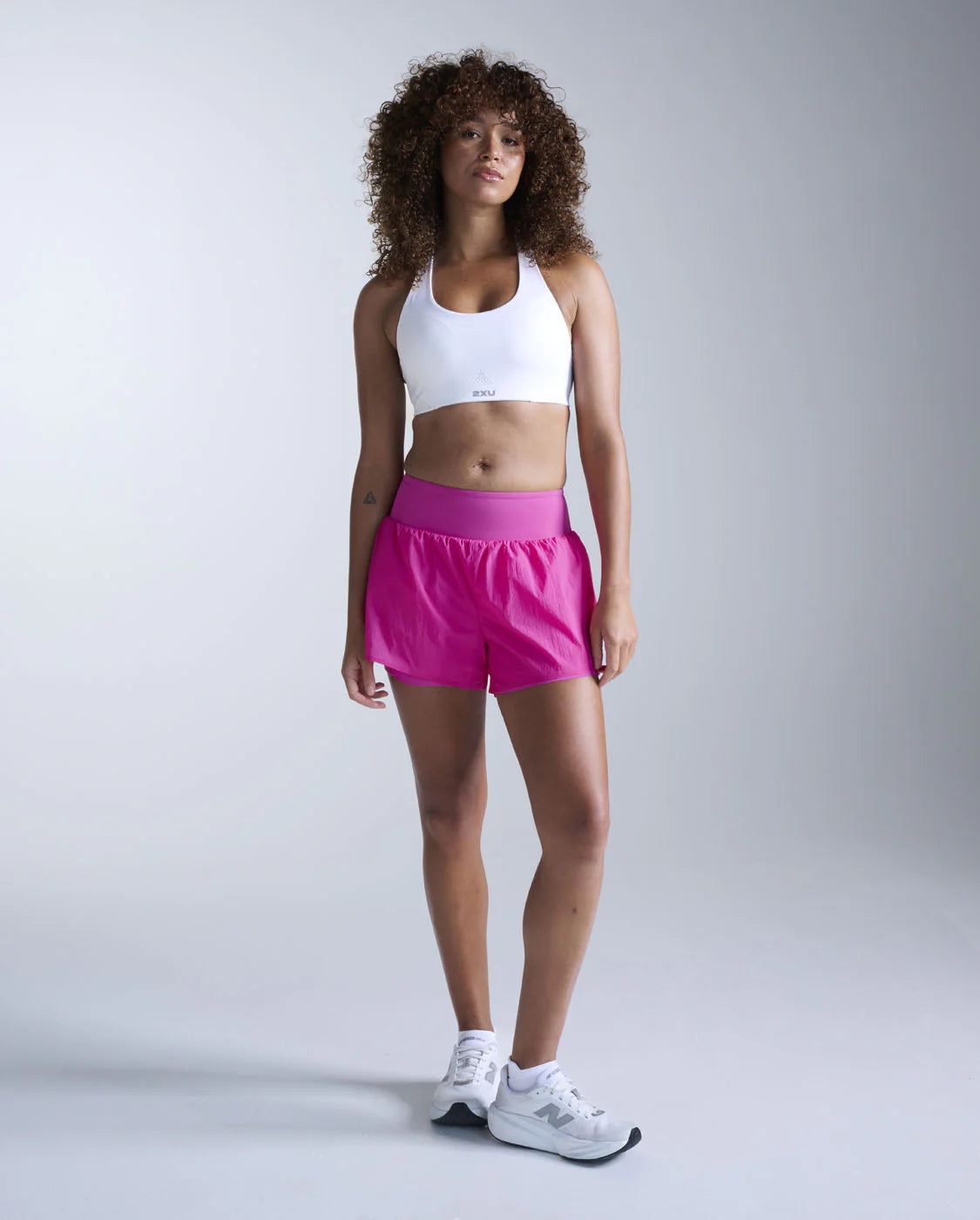 2XU Womens Aero Hi-Rise2-in-1 3InchShorts Rose Violet Rose Reflective
