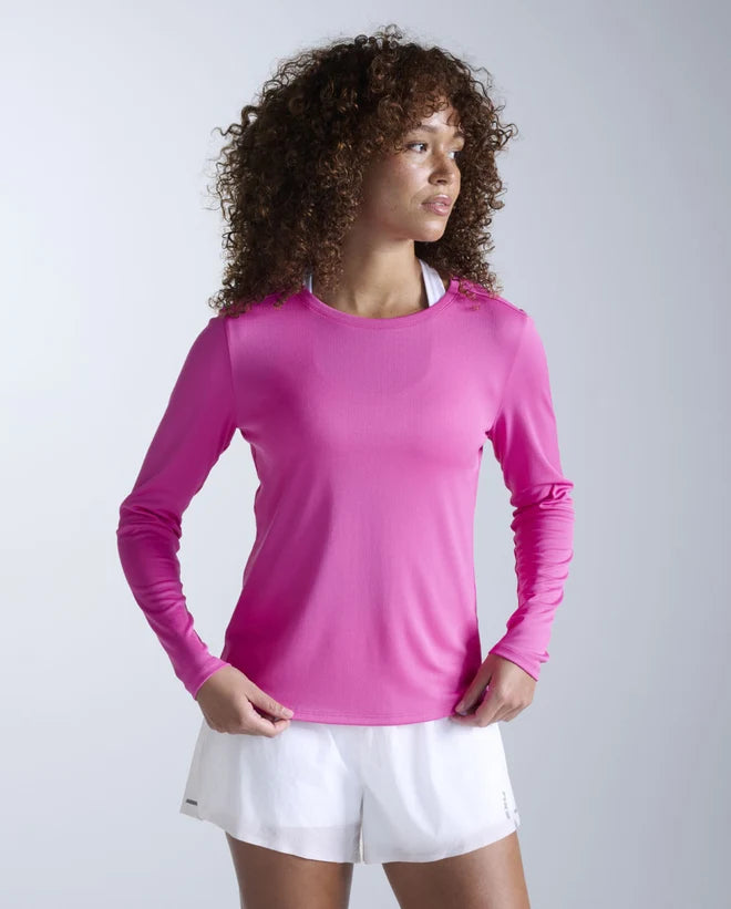 2XU Womens Aero Mesh Long Sleeve Rose Violet Rose Reflective