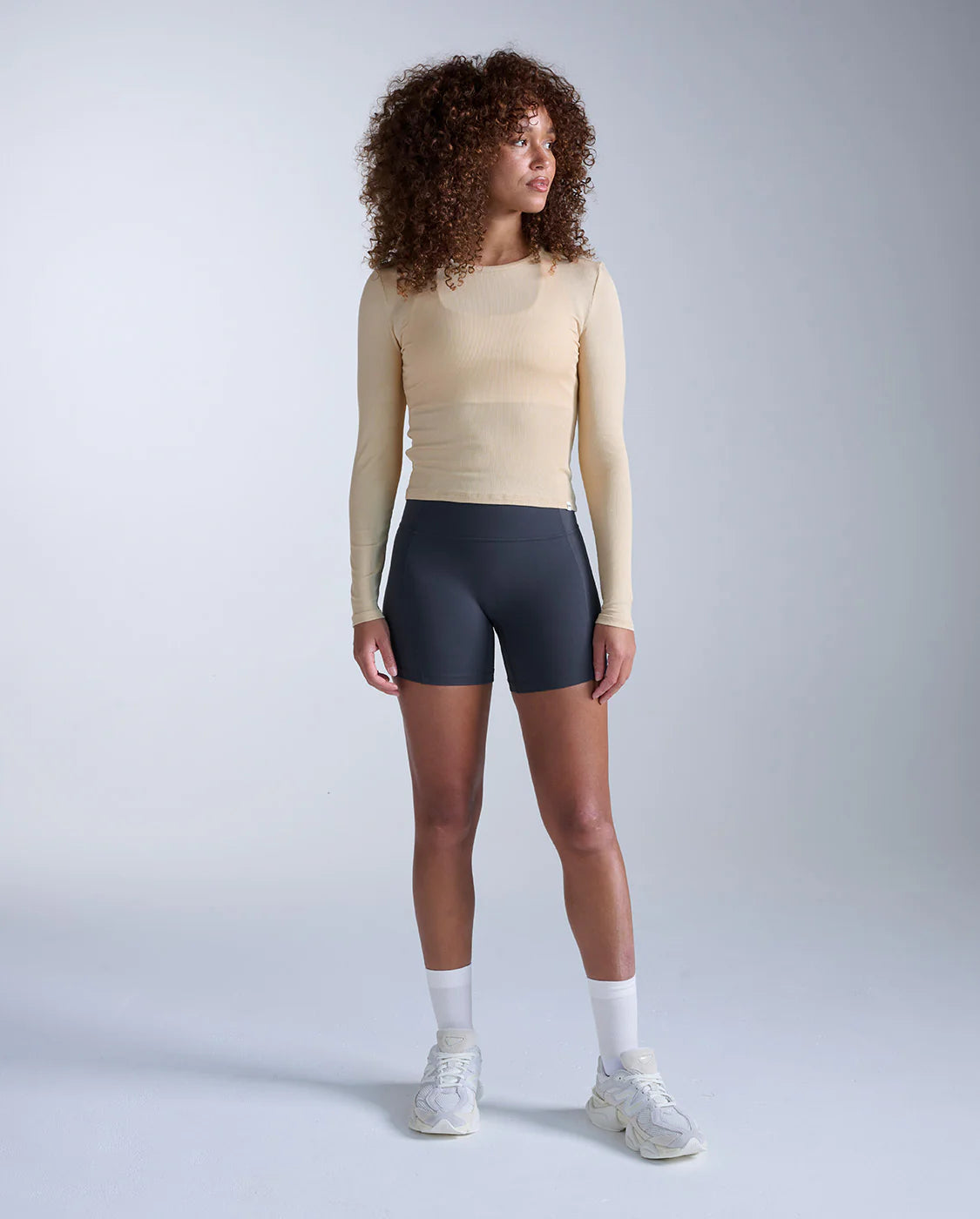 2XU Womens Fluid Modal Rib Long Sleeve Mojave Desert White