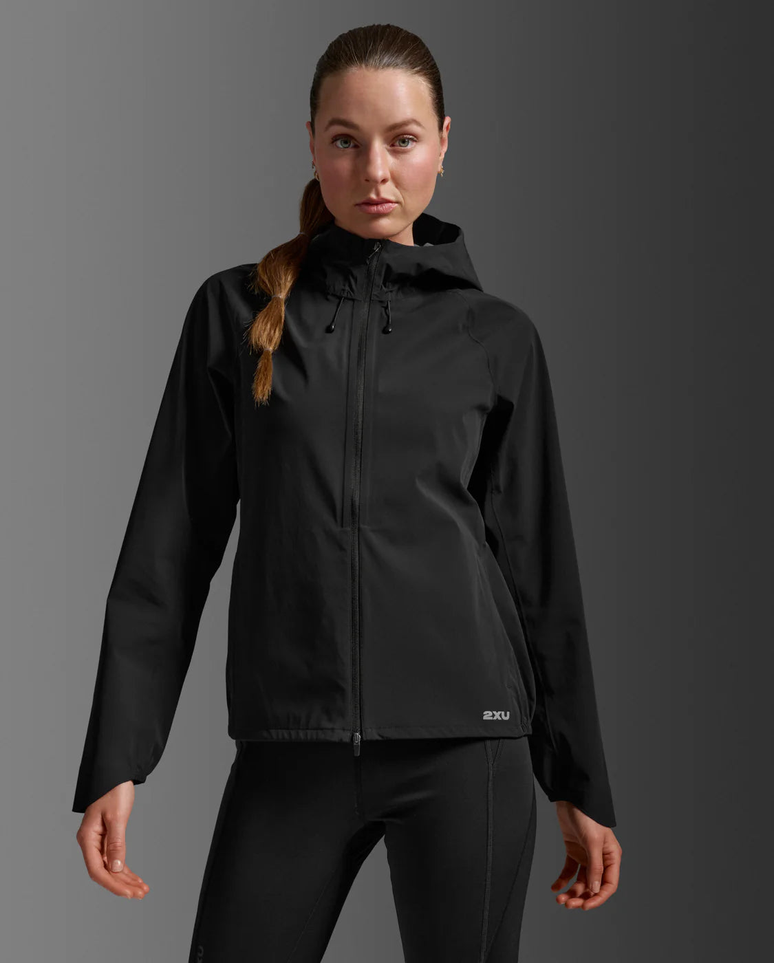 2XU Womens Ignition Shield Waterproof Jacket Black Silver Reflective