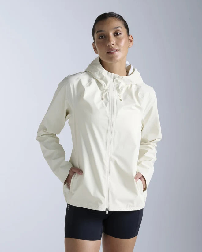 2XU Womens Ignition Shield Waterproof Jacket Chalk White Reflective